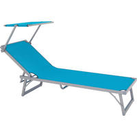 SONNENLIEGE 62/28/187 cm  - Hellblau, Basics, Textil/Metall (62/28/187cm) - Ambia Garden