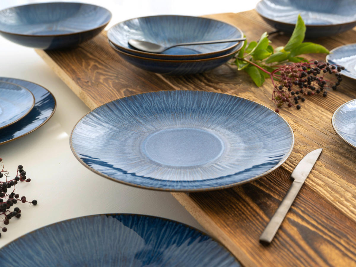 TAFELSERVICE Blau Sea Breeze Blue 18-teilig  - Blau, Basics, Keramik (43/40/37cm) - Creatable