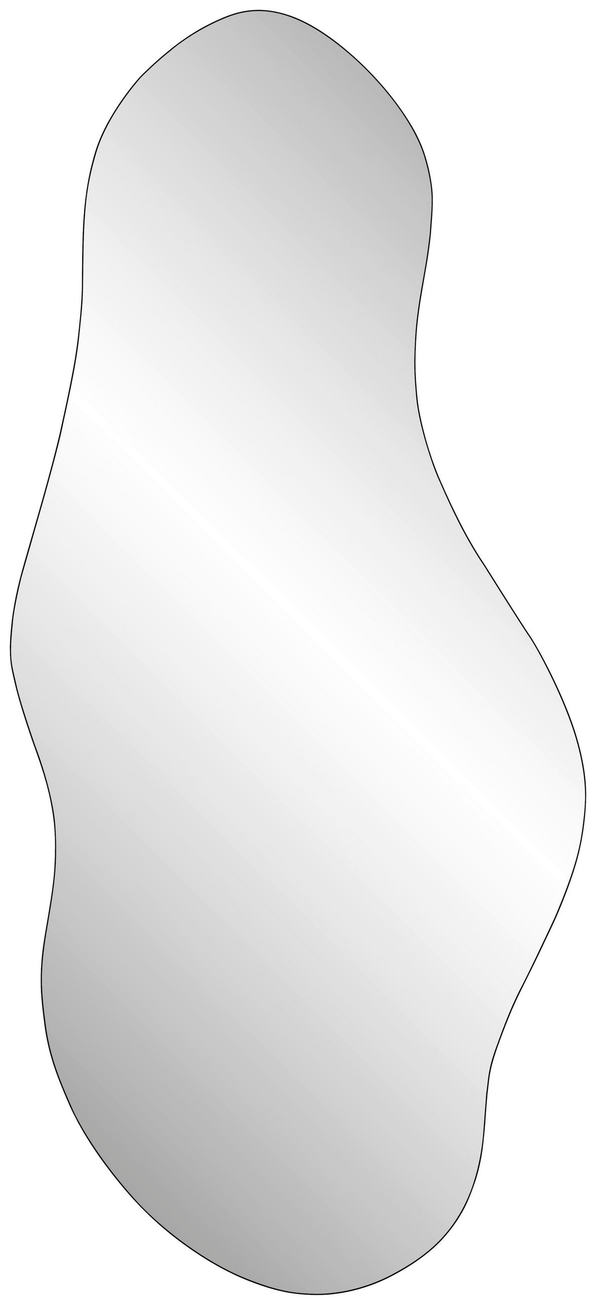 WANDSPIEGEL 80/180/2 cm    in Freiform  - Schwarz, Design, Glas/Holzwerkstoff (80/180/2cm) - MID.YOU