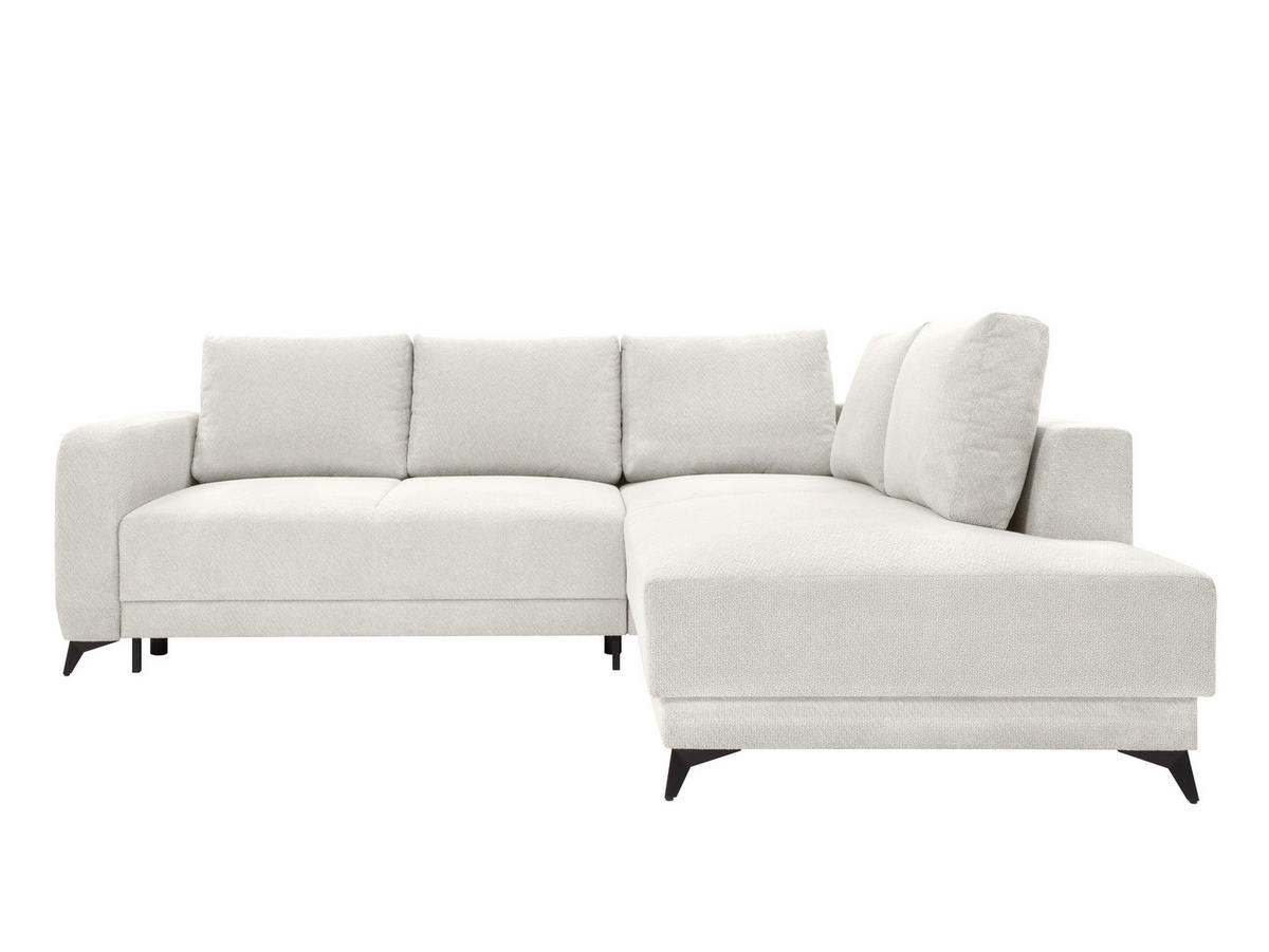 ECKSOFA CORTEZ Creme  - Creme/Schwarz, Design, Textil/Metall (260/215cm) - MID.YOU