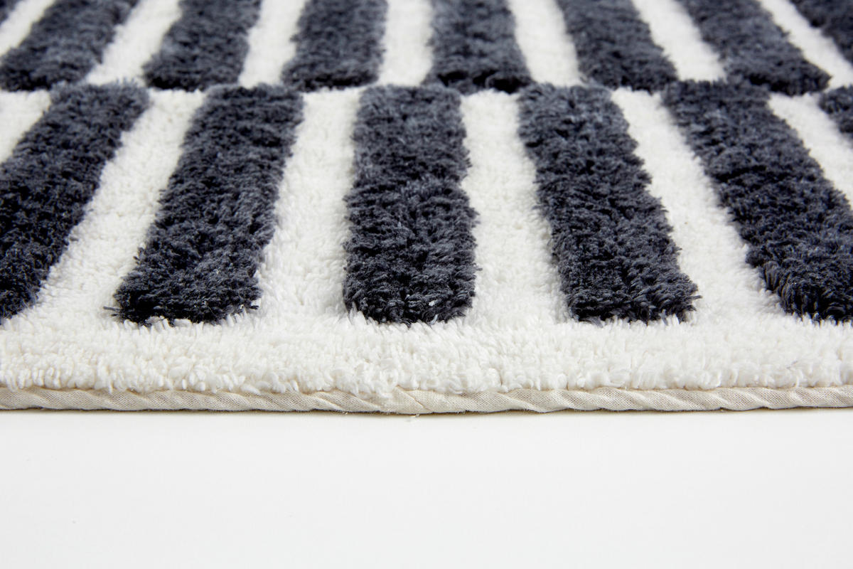 BADTEPPICH Barbados Schwarz 60/90 cm  - Schwarz, Basics, Textil (60/90cm) - Schöner Wohnen