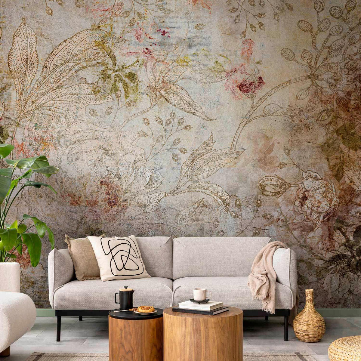 FOTOTAPETE  - Cognac/Hellgrau, LIFESTYLE, Textil (100/70cm) - artgeist