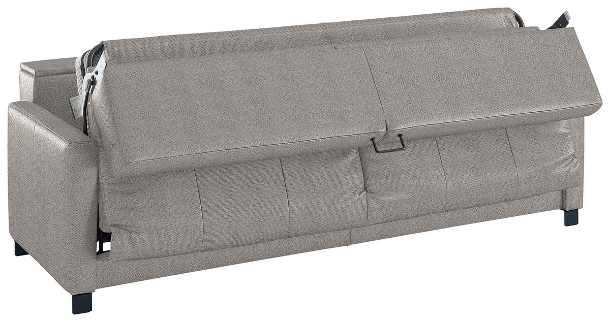 SCHLAFSOFA Flachgewebe Greige Stoffauswahl, Schlafen auf Sitzhöhe, Bettfunktion erhältlich, Armteil links, Armteil rechts, haustierfreundlicher Bezug  - Greige/Schwarz, Konventionell, Textil/Metall (232/77/116cm) - Dieter Knoll