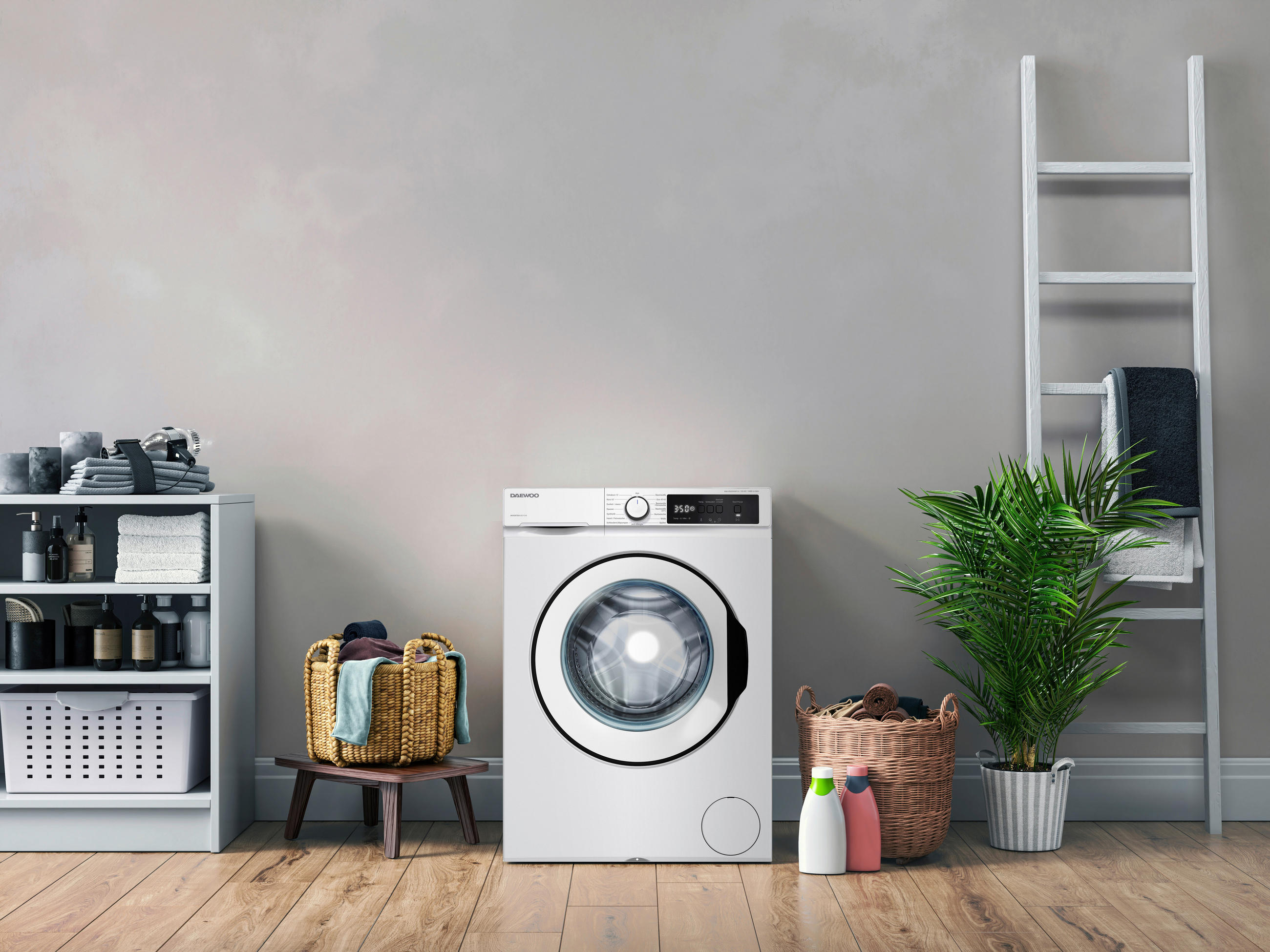 WASCHMASCHINE WM-FB2694W1A-DE  - Weiß, Basics, Glas/Kunststoff (59,7/84,5/63,2cm) - Daewoo