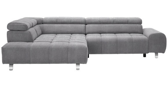 ECKSOFA  in Webstoff Grau  201/295 cm  - Silberfarben/Grau, Design, Textil/Metall (201/295cm) - Hom`in