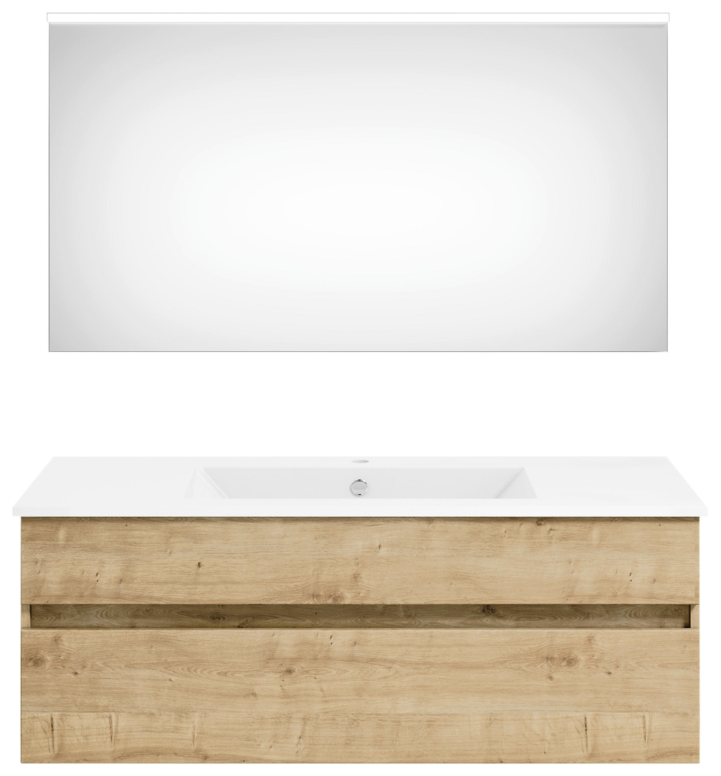 BADEZIMMER in 120 cm - Eichefarben/Weiß, KONVENTIONELL, Keramik/Holzwerkstoff (120cm) - Puris