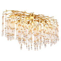 DECKENLEUCHTE    100/55/48 cm  - Klar/Goldfarben, KONVENTIONELL, Glas/Metall (100/55/48cm) - Globo