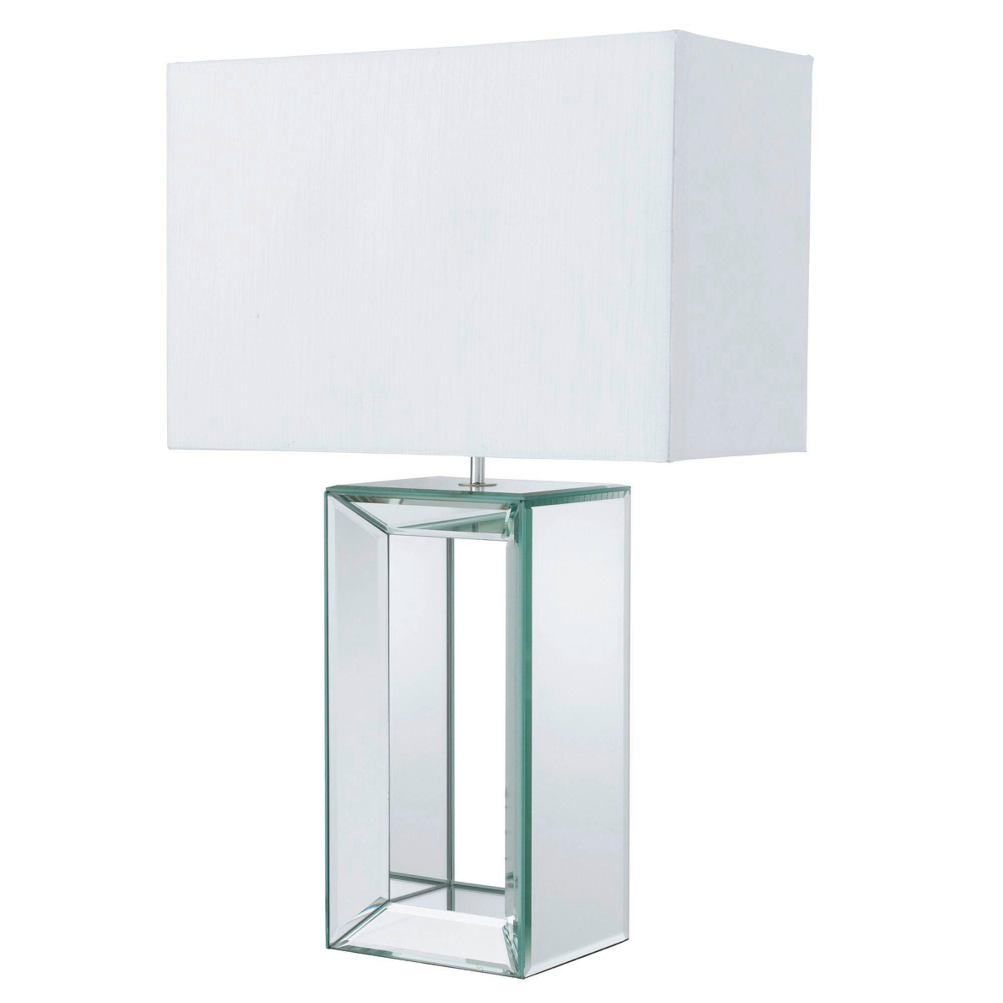 SVJETILJKA STOLNA Mirror  - bijela, Design, staklo/tekstil (38/25/58cm)