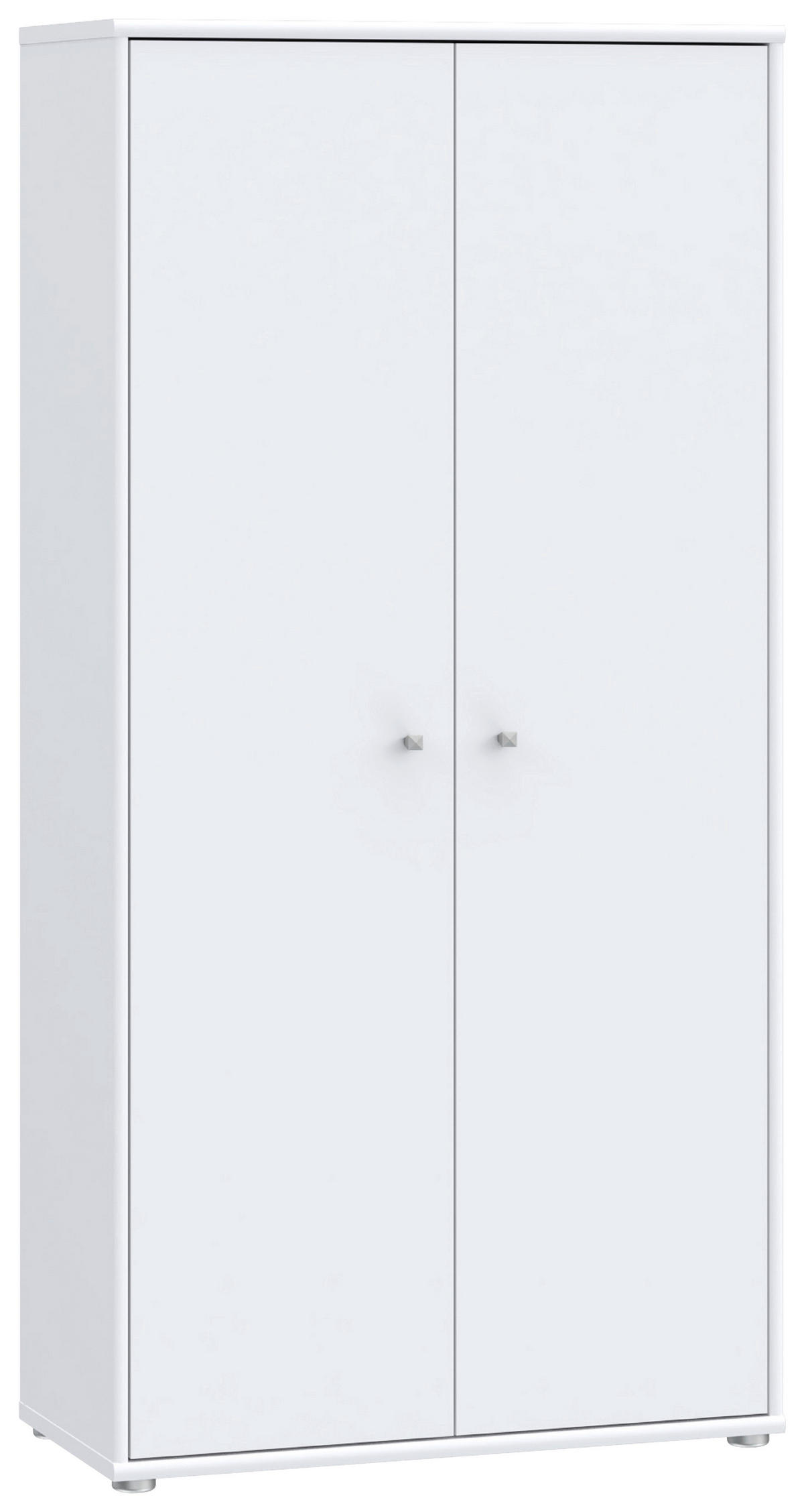 DREHTÜRENSCHRANK 73,7/149,5/34,8 cm,  in Weiß, 2-türig  - Alufarben/Weiß, Design, Holzwerkstoff (73,7/149,5/34,8cm)