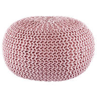 POUF Textilgeflecht Uni Grau 55/55/35 cm  - Rosa/Grau, Trend, Textil (55/55/35cm) - Linea Natura