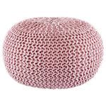 POUF Textilgeflecht Uni Grau 55/55/35 cm  - Rosa/Grau, Trend, Textil (55/55/35cm) - Linea Natura