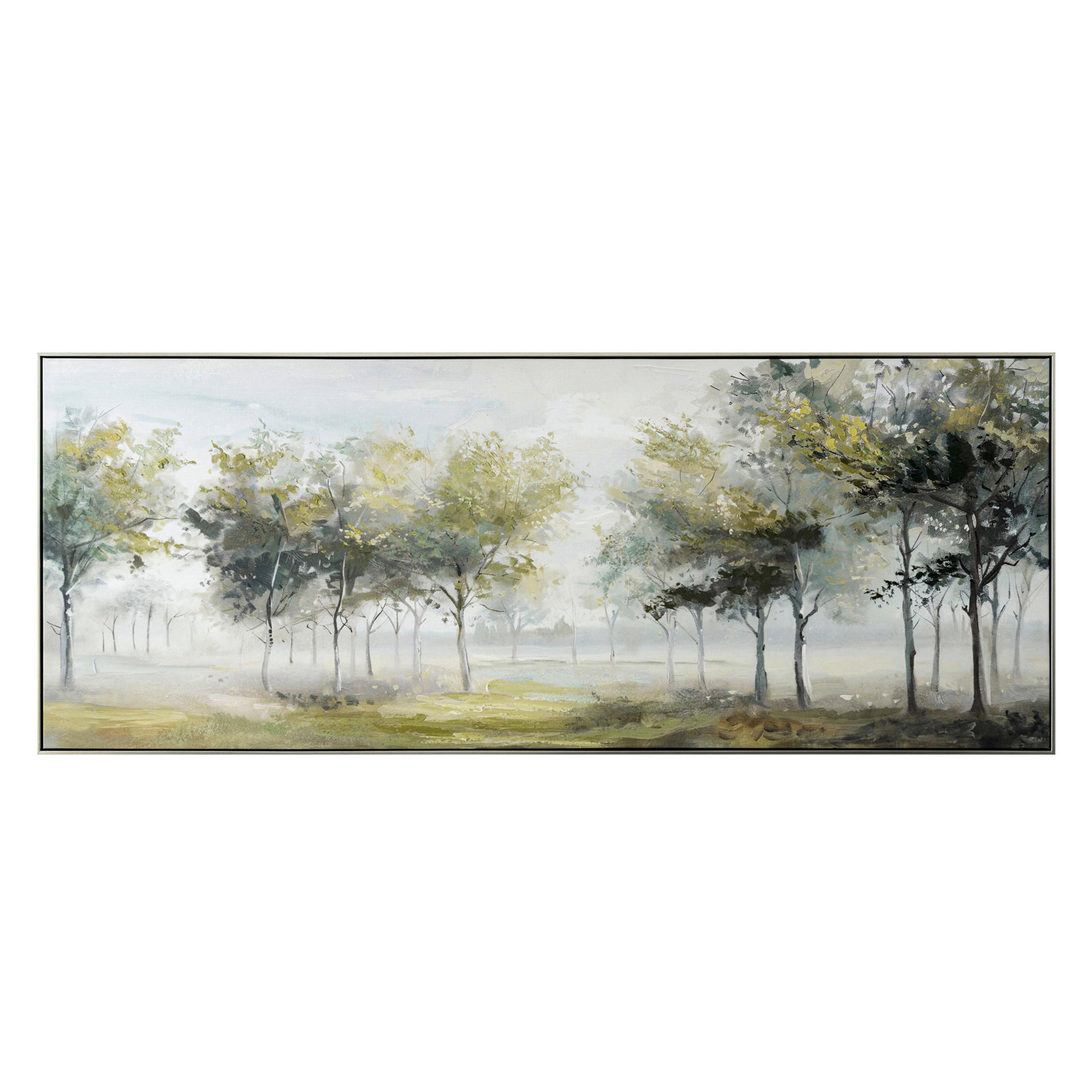 SLIKA 180/70 cm - srebrne boje/zelena, Natur, drvo/tekstil (180/70cm) - Monee