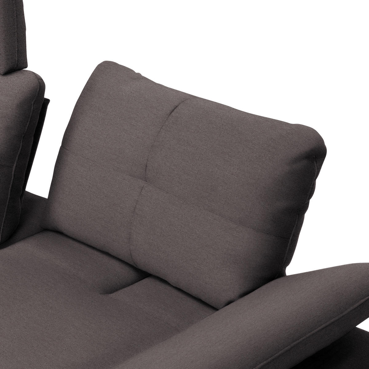 ECKSOFA in Webstoff Graphitfarben  - Schwarz/Graphitfarben, Design, Textil/Metall (179/301cm) - Chilliano