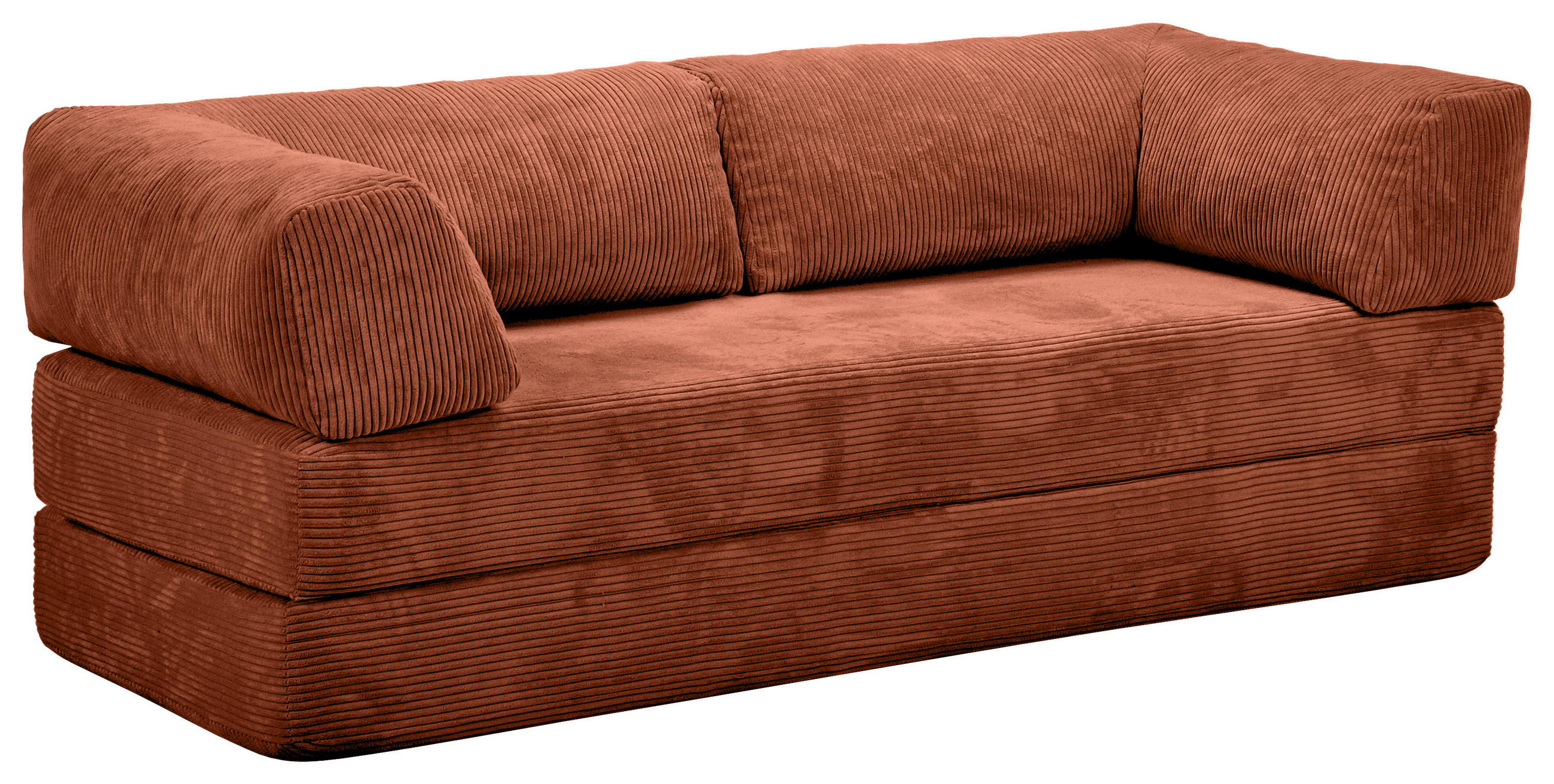 SCHLAFSOFA Cord Rostfarben  - Rostfarben, KONVENTIONELL, Textil/Metall (200/77/80cm) - Carryhome