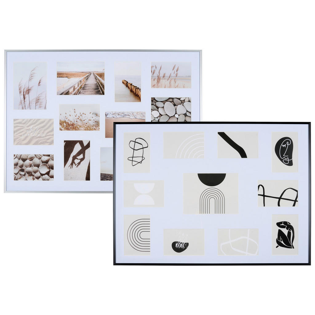 Thumbnail - Xxxl Bilderrahmen Pixel schwarz 11 Opening, Silber, Metall, rechteckig, 50x70 cm, Passepartout, Bilder und Zubehör, Bild...
