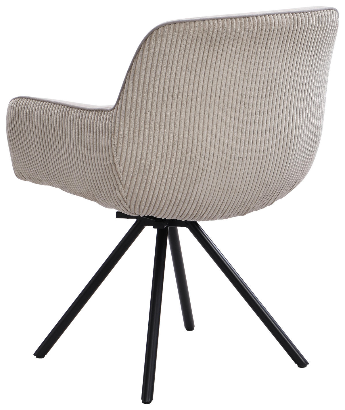 ARMLEHNSTUHL  in Eisen Webstoff, Cord  - Greige/Schwarz, Design, Textil/Metall (61/82/59cm) - Carryhome