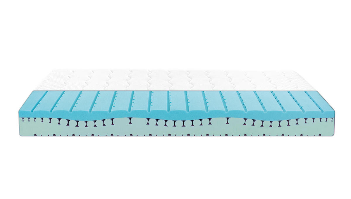 KALTSCHAUMMATRATZE 80/200 cm H2 = mittel  - Weiss, Konventionell, Textil (80/200cm) - Träumeland