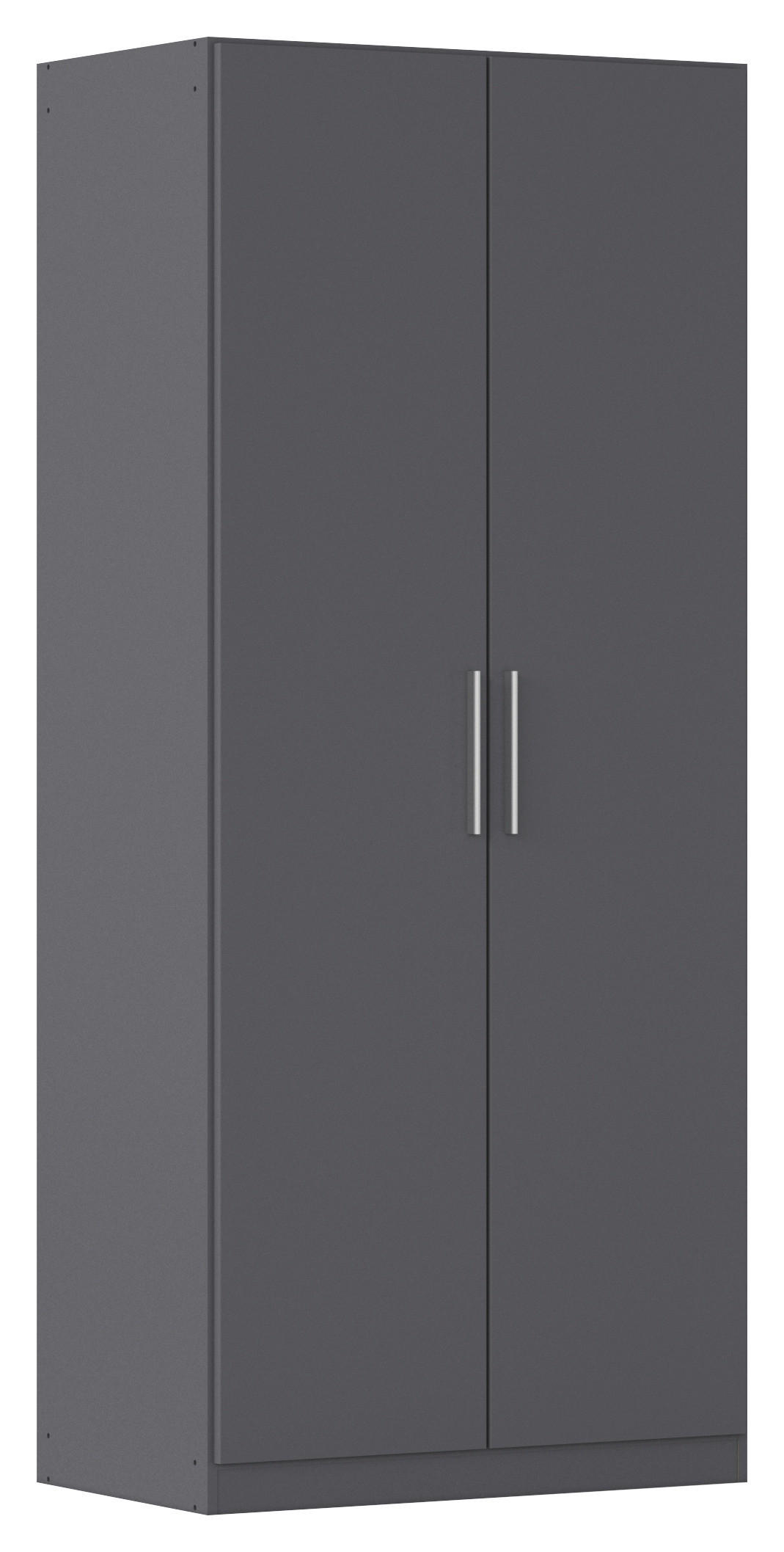 DREHTÜRENSCHRANK 91/210/54 cm,  in Grau, 2-türig  - Alufarben/Grau, KONVENTIONELL, Holzwerkstoff/Kunststoff (91/210/54cm) - home24