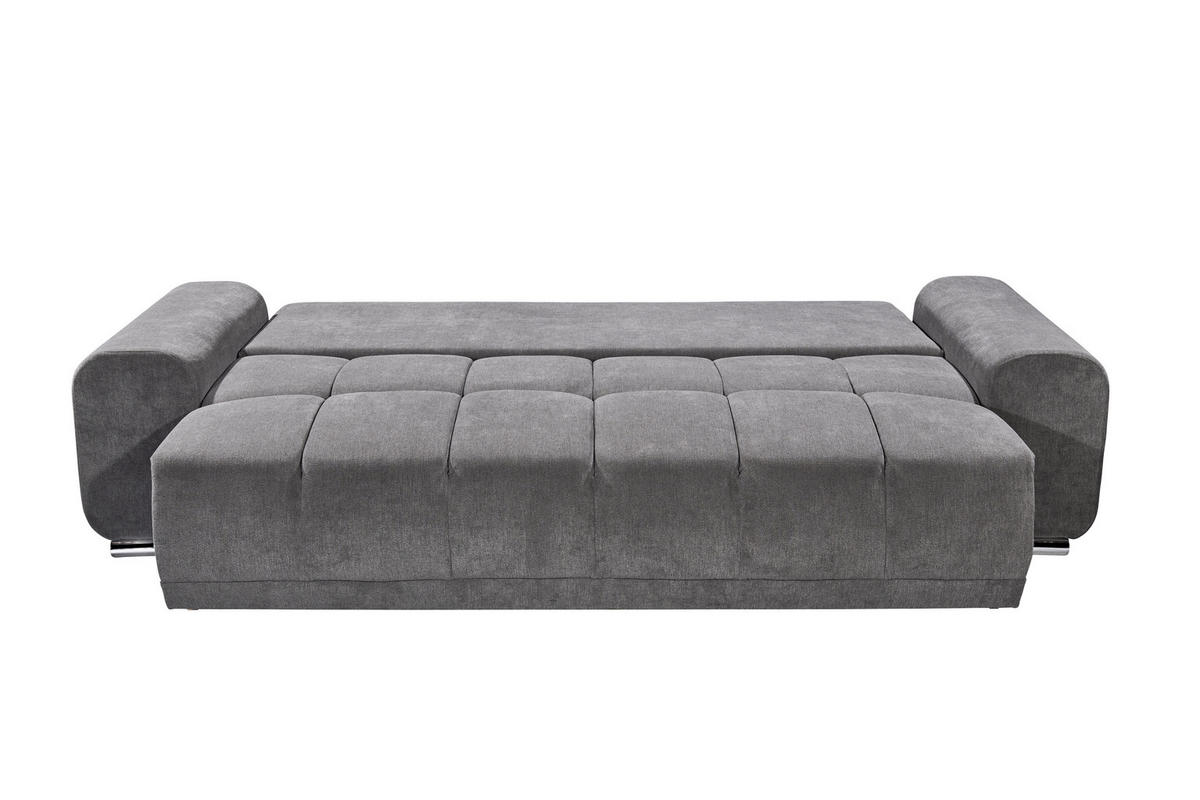 3-SITZER-SOFA Mikrovelours Graubraun  - Graubraun/Braun, MODERN, Textil (260/95/90cm) - MID.YOU