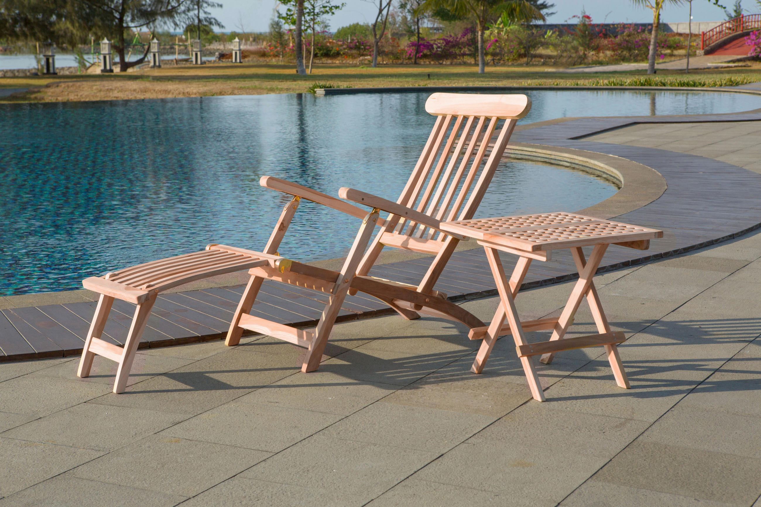 GARTENKLAPPSTUHL Teakholz Naturfarben  - Naturfarben, Design, Holz (58,5/87/149cm) - Livetastic