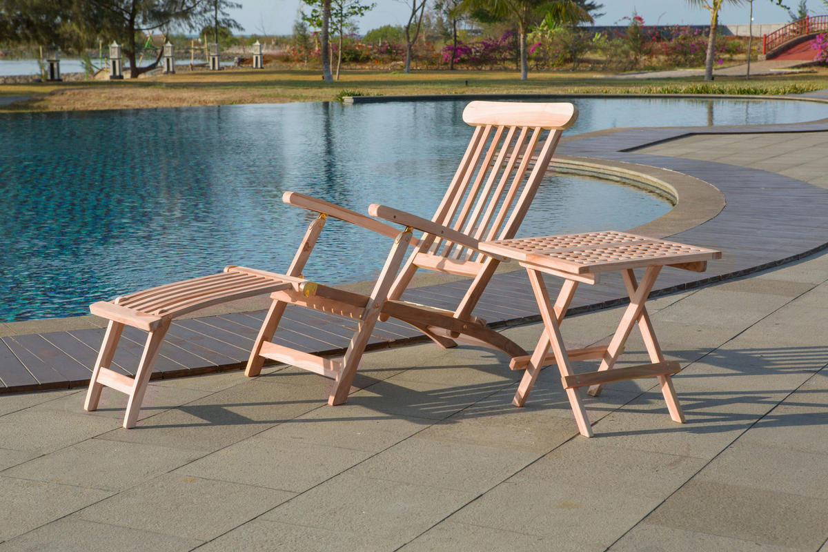 GARTENKLAPPSTUHL Teakholz Naturfarben  - Naturfarben, Design, Holz (58,5/87/149cm) - Livetastic
