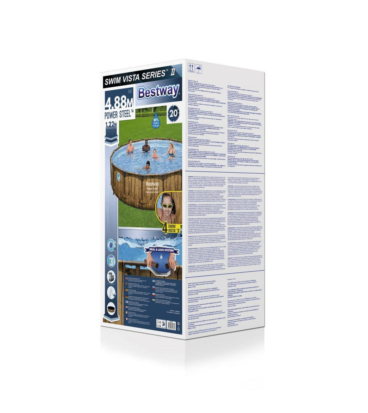 POOLSET 56725GS 488/122 cm  - Blau/Braun, KONVENTIONELL, Kunststoff/Metall (488/122cm) - Bestway