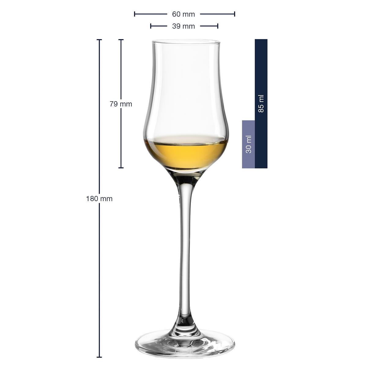 ČAŠA ZA DIŽESTIV  80 ml  - prozirna, Konvencionalno, staklo (6/18cm) - Leonardo