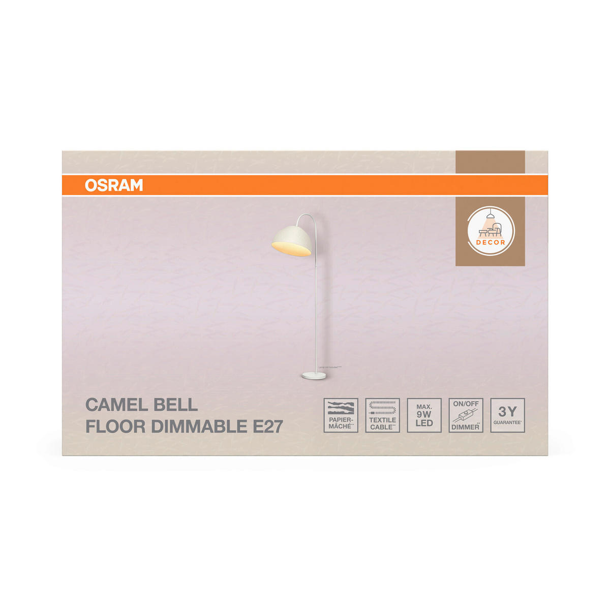 STEHLEUCHTE 37.5/60.3/153 cm   - Basics, Papier/Metall (37.5/60.3/153cm) - Osram