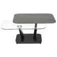 COUCHTISCH in Metall, Glas, Keramik 80-127/80/40 cm  - Silberfarben/Titanfarben, Design, Glas/Keramik (80-127/80/40cm) - Dieter Knoll