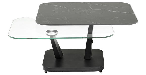 COUCHTISCH in Metall, Glas, Keramik 80-127/80/40 cm - Silberfarben/Titanfarben, Design, Glas/Keramik (80-127/80/40cm) - Dieter Knoll