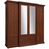 DULAP CU UȘI ROTATIVE castaniu  - castaniu/alămiu, Natur, sticlă/metal (227/225/53-65,5cm) - Cantus