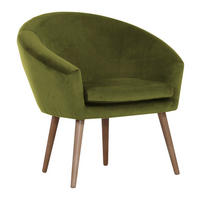 SESSEL Samt Olivgrün    - Buchefarben/Olivgrün, Design, Holz/Textil (73/73/66cm) - Carryhome