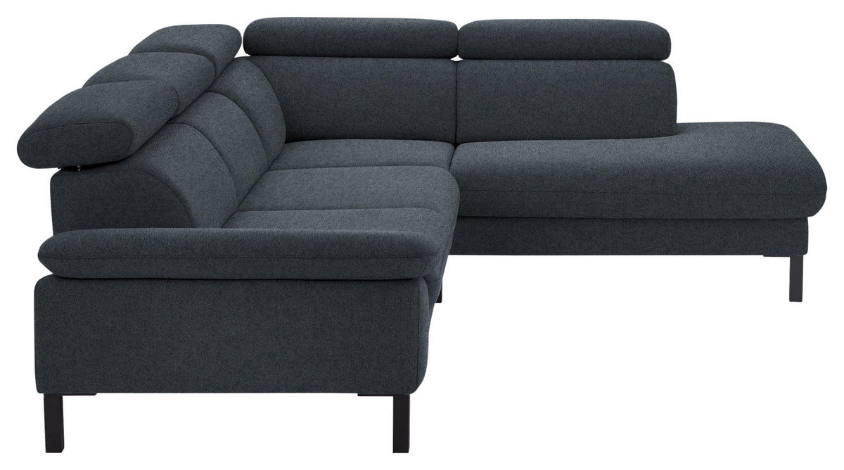 ECKSOFA in Flachgewebe Anthrazit  272/217 cm  - Anthrazit/Schwarz, Design, Holzwerkstoff/Textil (272/217cm) - Pure Home Comfort