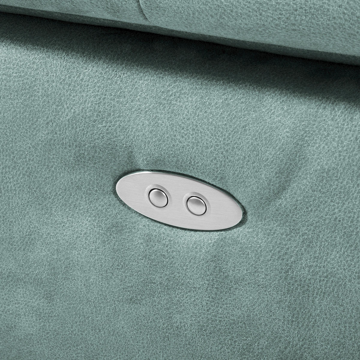 ECKSOFA SONO in Lederlook Hellblau Bettkasten, Armteilverstellung, Kopfteilverstellung  210/265 cm  - Chromfarben/Hellblau, Design, Textil/Metall (210/265cm) - Livetastic