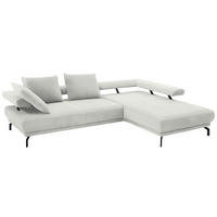 ECKSOFA in Chenille Ecru  - Ecru/Schwarz, Design, Textil/Metall (305/224cm) - Dieter Knoll