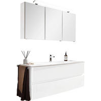 BADEZIMMER  in 121,2 cm  - Weiß Hochglanz/Weiß, Design, Glas/Holzwerkstoff (121,2cm) - Novel