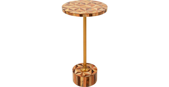 BEISTELLTISCH in Metall, Kunststoff, Holzwerkstoff 25/25/50 cm  - Dunkelbraun/Goldfarben, Design, Holzwerkstoff/Kunststoff (25/25/50cm) - Ambia Home