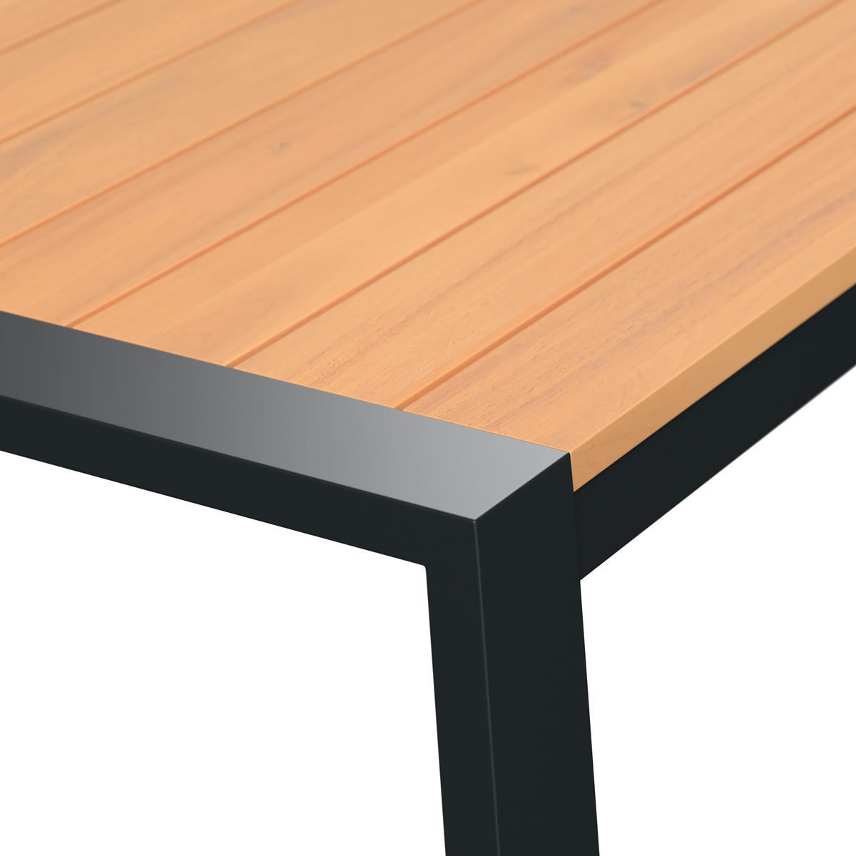 LOUNGEGARNITUR 4-teilig   207/76/85 cm Teakholz Aluminium  - Schwarz/Teakfarben, MODERN, Holz/Textil (207/76/85cm) - Ambia Garden