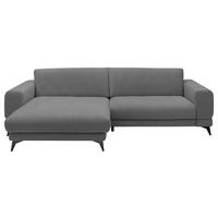 ECKSOFA Anthrazit Chenille  - Anthrazit/Schwarz, KONVENTIONELL, Textil/Metall (194/292cm) - SetOne by Musterring