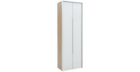 GARDEROBENSCHRANK 63/189/38 cm  - Eichefarben/Alufarben, Design, Glas/Holzwerkstoff (63/189/38cm) - Dieter Knoll