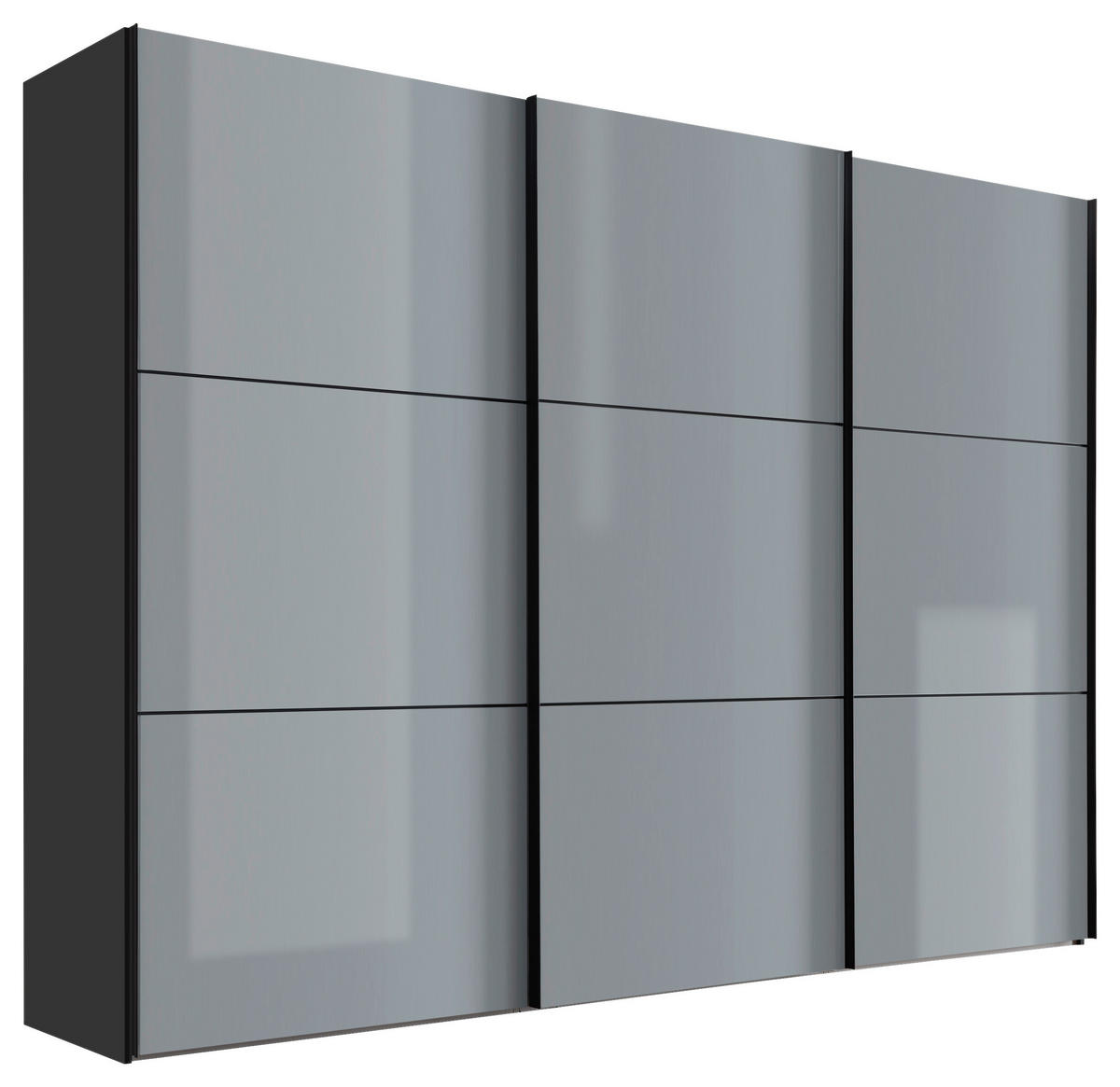 SCHWEBETÜRENSCHRANK 280/222/68 cm 3-türig Hellgrau, Dunkelgrau  - Dunkelgrau/Hellgrau, KONVENTIONELL, Glas/Holzwerkstoff (280/222/68cm) - Moderano