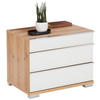 NACHTKÄSTCHENSET in Weiß, Eiche Bianco  - Chromfarben/Eiche Bianco, KONVENTIONELL, Glas/Holzwerkstoff (60/48/42cm) - Venda