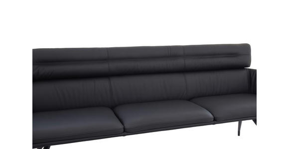 SITZBANK 220/91/70 cm  in Schwarz  - Schwarz, Design, Leder/Metall (220/91/70cm) - Dieter Knoll