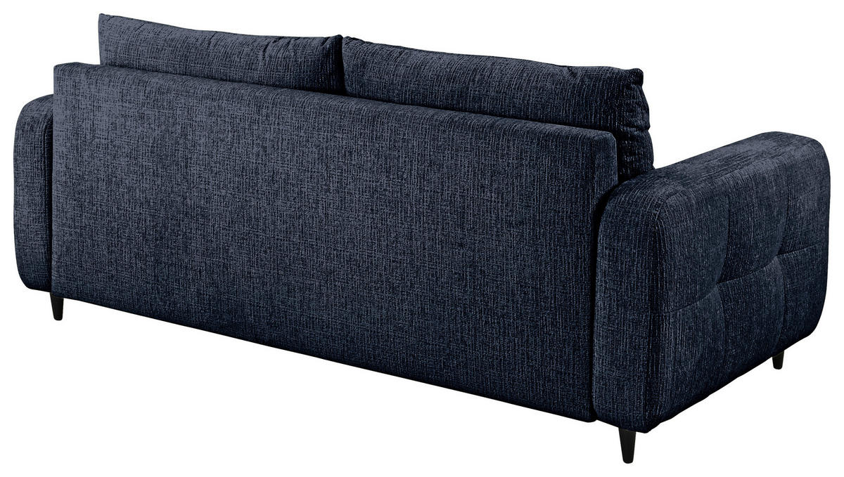 2,5-SITZER Flachgewebe Dunkelblau  - Schwarz/Dunkelblau, Design, Holz/Textil (209/88/101cm) - Lomoco