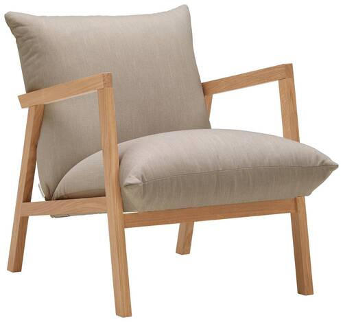 SESSEL in Webstoff Hellbraun  - Hellbraun/Eichefarben, Design, Holz/Textil (65/80/85cm) - Carryhome