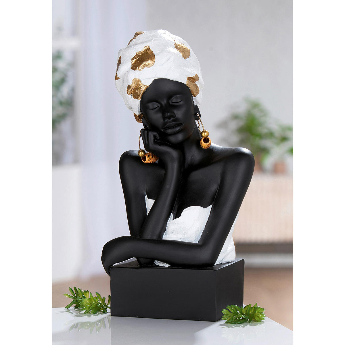 DEKOBÜSTE - Schwarz/Weiß, Basics, Kunststoff (17,5/34/11,5cm)