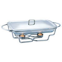 GRIJAČ ZA JELA/CHAFING-DISH  - boje oplemenjenog čelika, Basics, staklo/metal (52/14/27cm) - Berlinger Haus