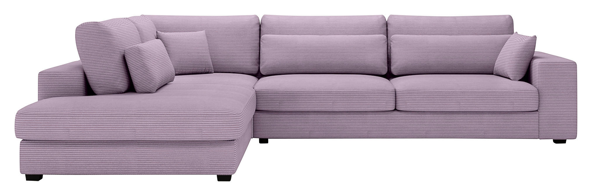 ECKSOFA in Cord Violett  - Violett/Schwarz, Konventionell, Kunststoff/Textil (250/314cm) - Carryhome