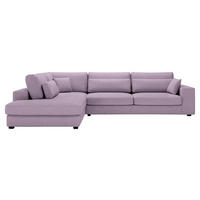 ECKSOFA Violett Cord  - Violett/Schwarz, KONVENTIONELL, Kunststoff/Textil (250/314cm) - Carryhome