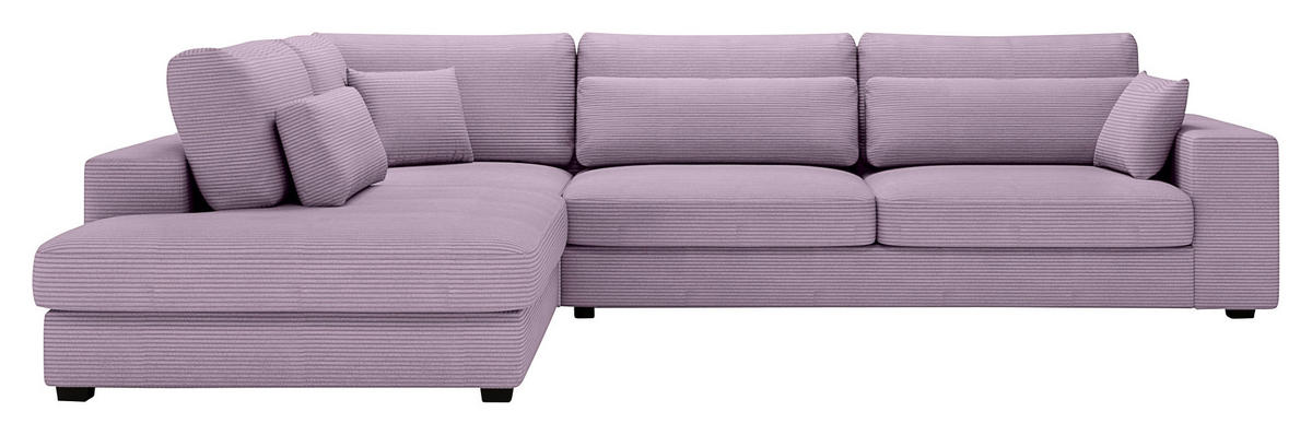 ECKSOFA Violett Cord  - Violett/Schwarz, KONVENTIONELL, Kunststoff/Textil (250/314cm) - Carryhome